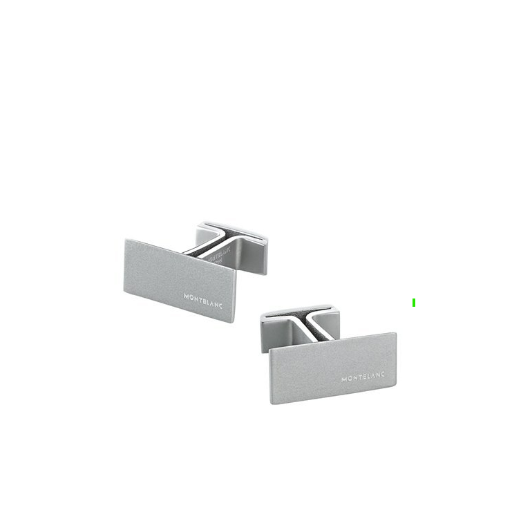 Rektangulära manschettknappar i stål, silver, Montblanc - 1