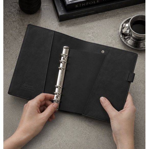 Domino Soft päiväkirja henkilökohtainen musta Filofax - 16 kpl