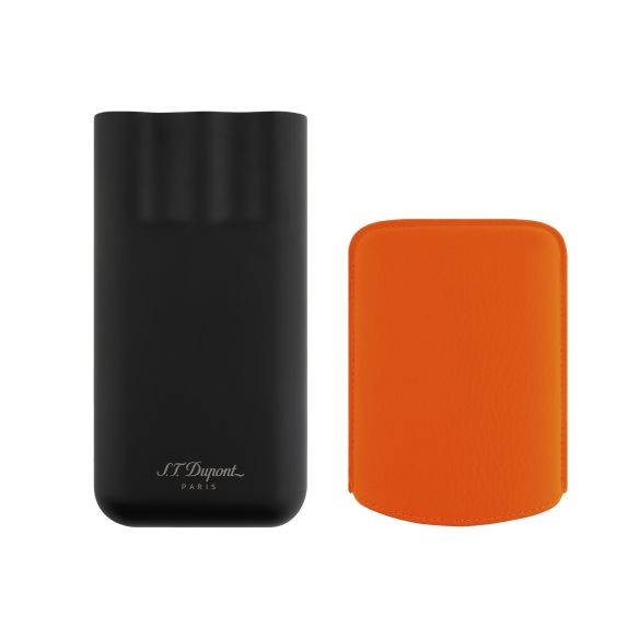 Fluo Neon Orange Luxus-Etui für 3 Zigarren ST Dupont - 3
