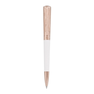 Stylo bille Liberté blanc et or rose ST Dupont - 1