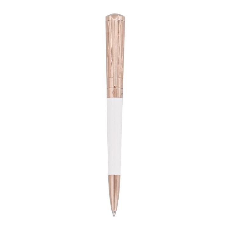 Stylo bille Liberté blanc et or rose ST Dupont - 1