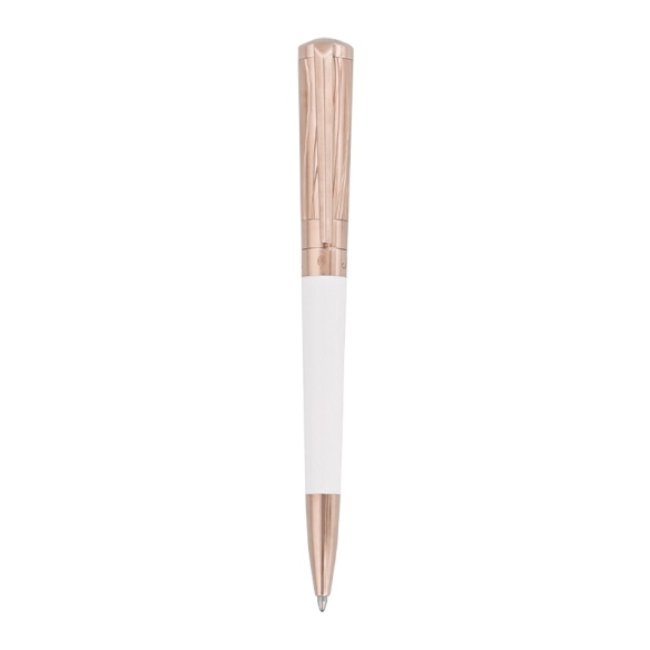 Stylo bille Liberté blanc et or rose ST Dupont - 1