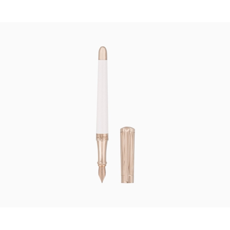 Stylo plume Liberté blanc et or rose ST Dupont - 2