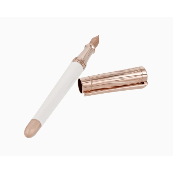 Stylo plume Liberté blanc et or rose ST Dupont - 3