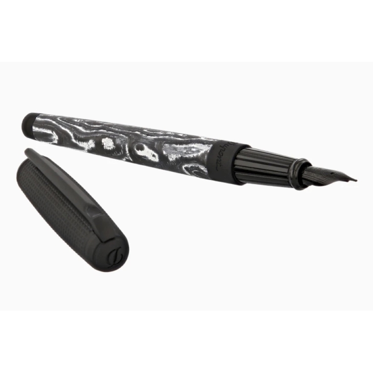 Nalivno pero Line D Large Carbon Dark Storm črne barve ST Dupont - 2