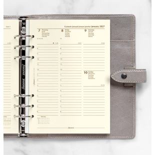 Recharge calendrier hebdomadaire sur 2 pages A5 2027 Crème 5J Filofax - 2