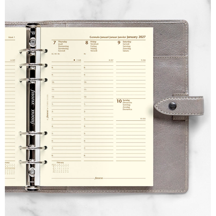 Dopuna Kalendar tjedni na 2 stranice A5 2027 Cream 5J Filofax - 2