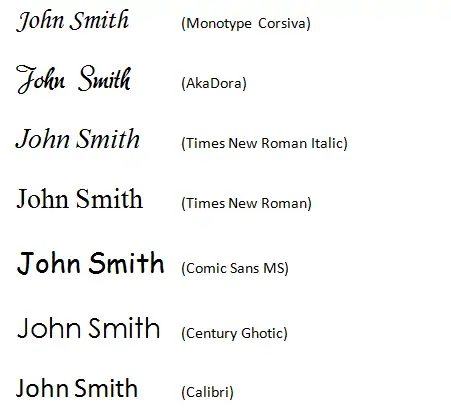 Examples of fonts for engraving